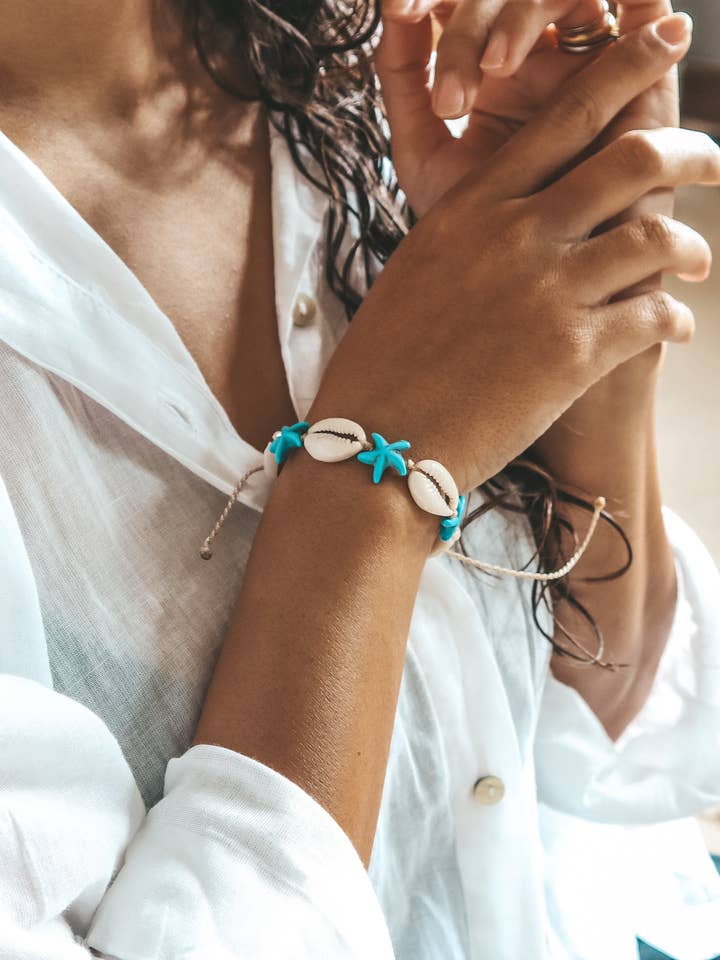 Tirta Cowrie Shell and Starfish Bracelet for wholesale by Bali Soul