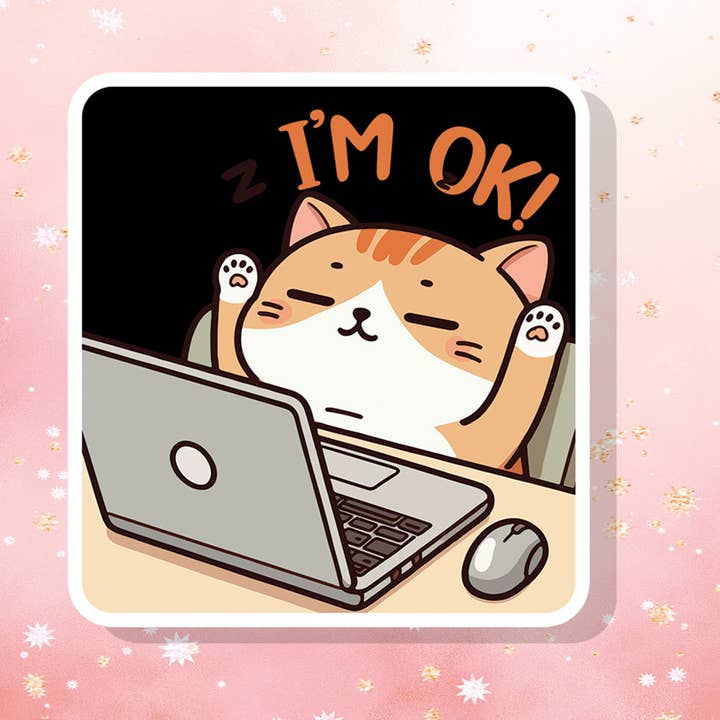 Jeg er ok kat bærbar klistermærke sjovt sødt snedigt for engroshandel hos London Luxury Candles