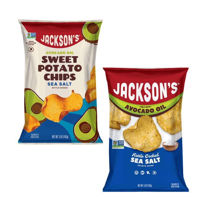 Sea Salt Variety Pack Chips in Avocado Oil 5oz (Pack of 8) for wholesale by Jackson's