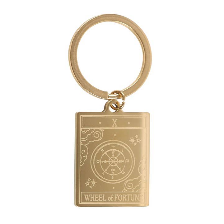 Something Different Wholesale - Wholesale Keychain - Unisex - The Wheel of Fortune Vintage Tarot Card Keyring2