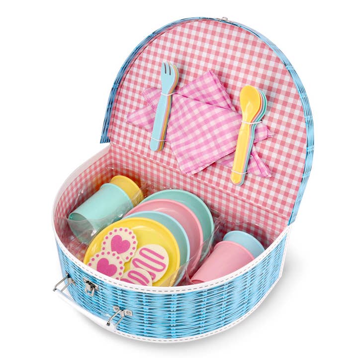 Deluxe Picnic Set 25 Pieces in Carry Case- Pastel for wholesale by Bright Stripes