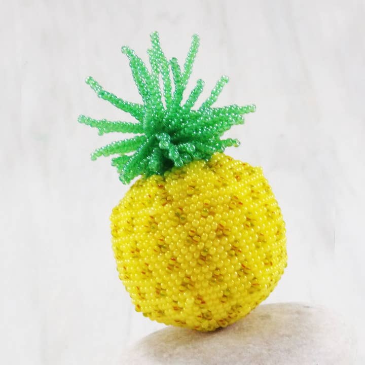 Yellow Pineapple Tropical Kitchen or Book Shelf or Office Table Decor Detailed Miniature Fruit for wholesale by Ninolia
