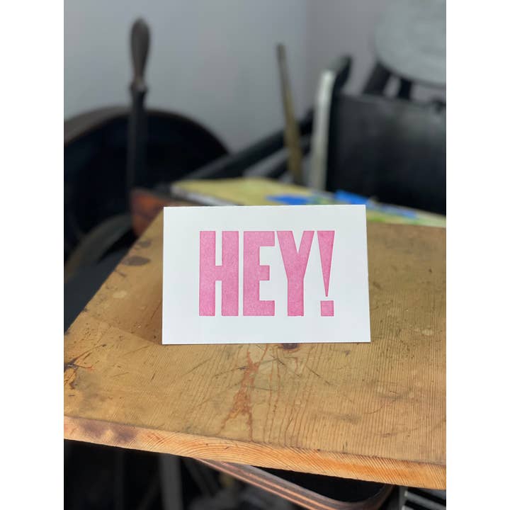 Hey! - Greeting Card for wholesale by The Rugged Press