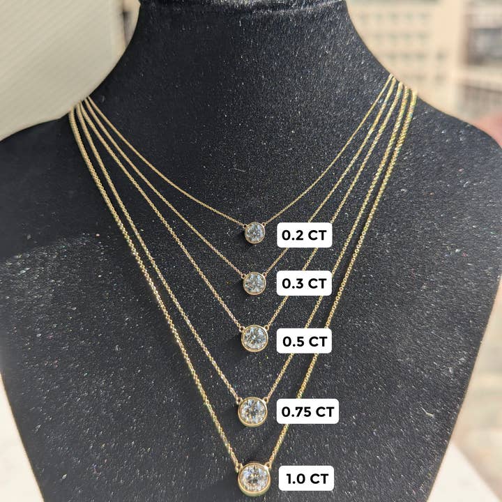 Diamond Bezel Necklace | IGI Certified (1.0 CT - 3.0 CT ) for wholesale by Nova Jewels LA