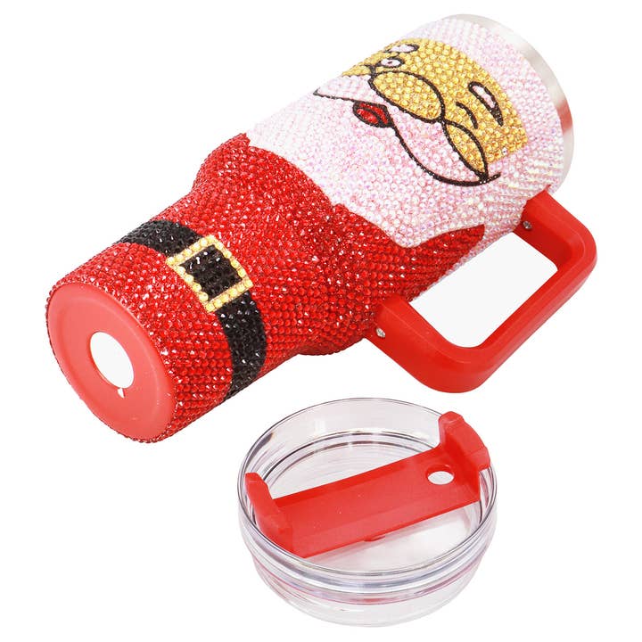RED Happy Santa Bling Glam Insulated Tumbler for wholesale on Faire3