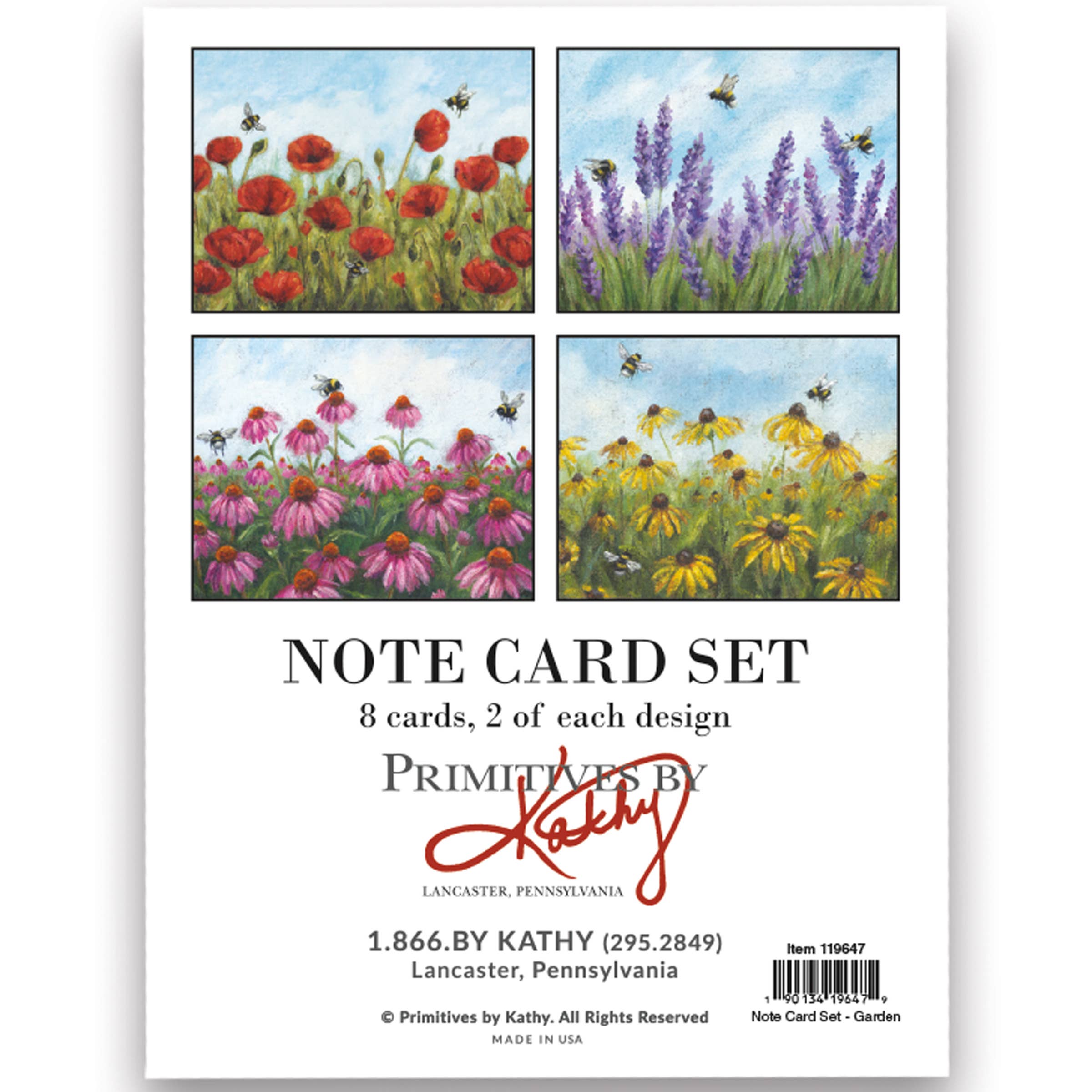 Primitives by Kathy - Wholesale Stationery/Notecard Set - Garden Note Card Set1