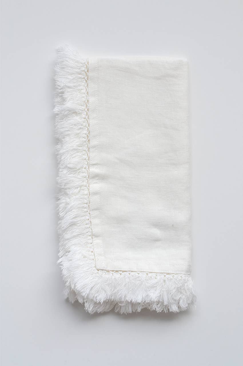 Linen Way Inc. - Wholesale Dinner & Cloth Napkin - Artisan Linen Napkin with Fringed Edges - in 5 colors5