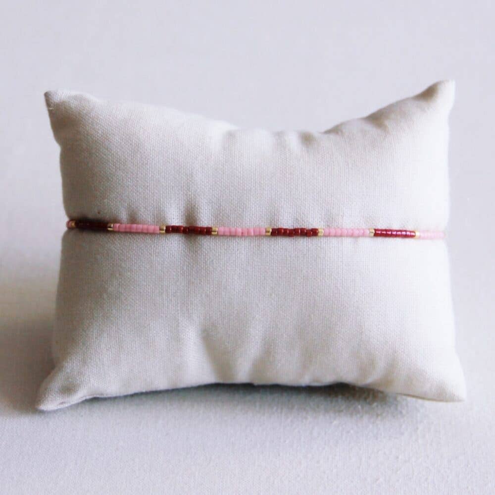 Bazou - Wholesale Beaded Bracelet - Miyuki bracelet color blocking - bordeaux/lilac1