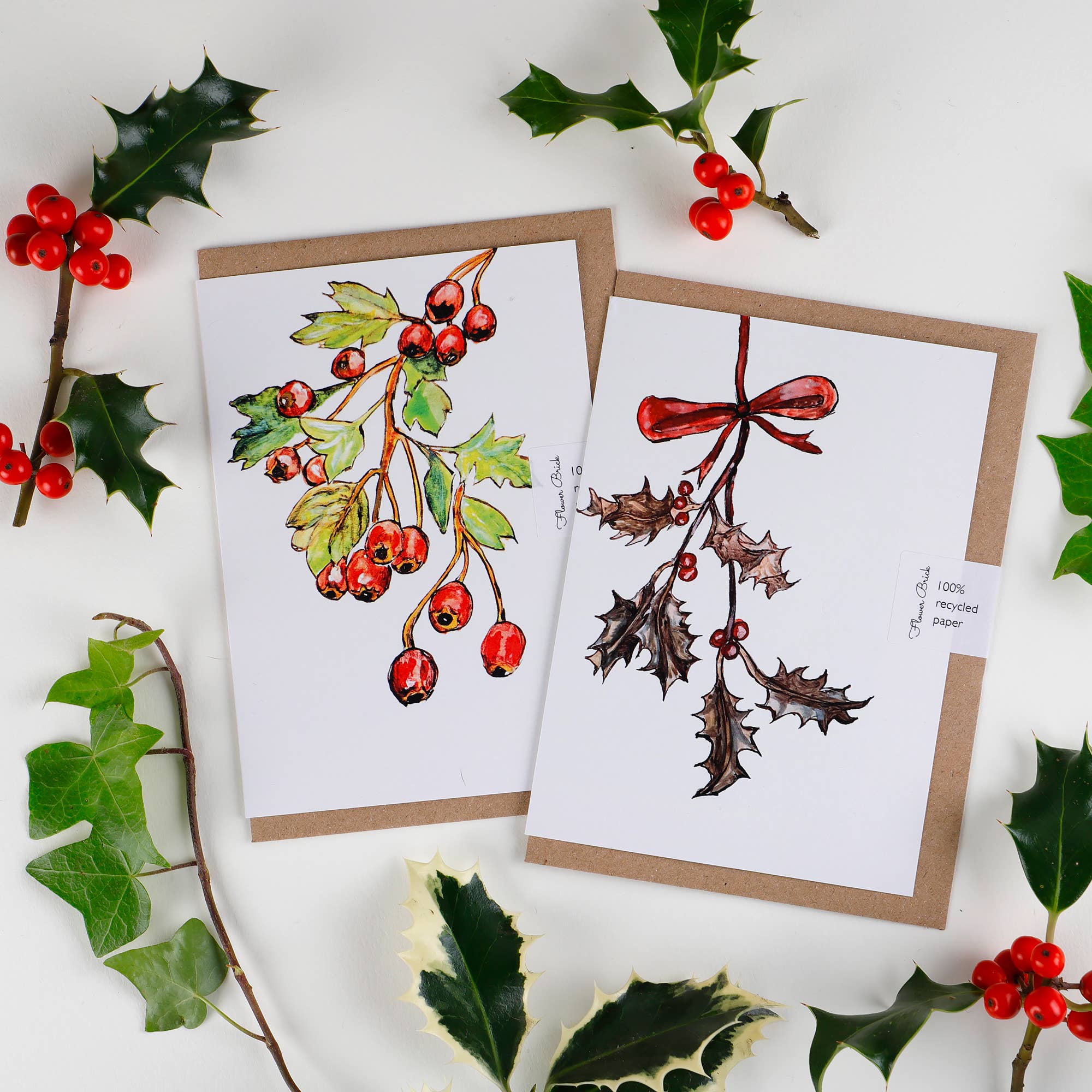 Flower Brick - Wholesale Everyday Greeting Card - A6 100% Recycled "Hawthorn Berries" Greeting Card3