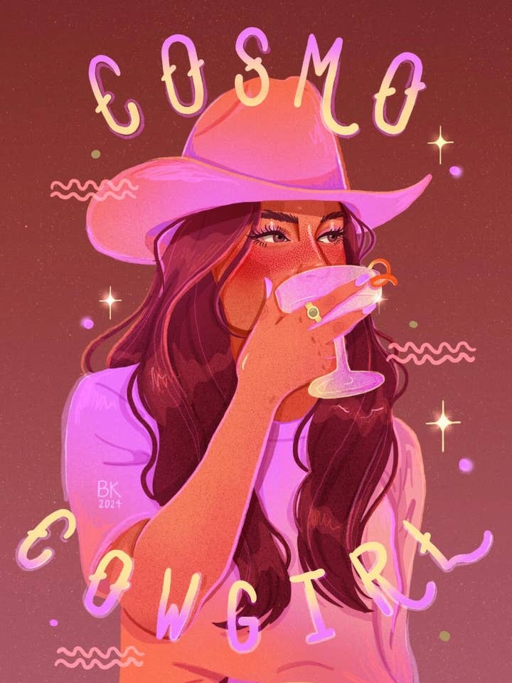 Imprimé Cosmo Cowgirl pour la vente par Brittany Keller Art