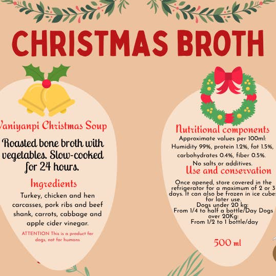 Waniyanpi - Wholesale Pet Food - Dog - Waniyanpi Christmas Broth for Dogs 500 ml2