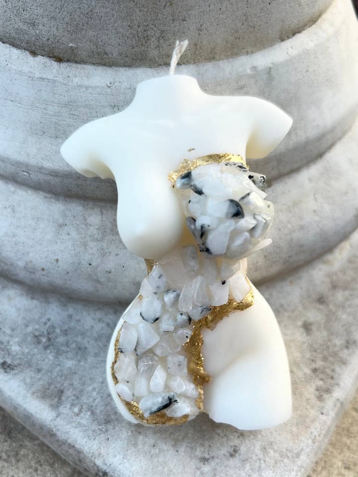 Rainbow Moonstone Infused Crystal Candles for wholesale by Dreamsoy Candles