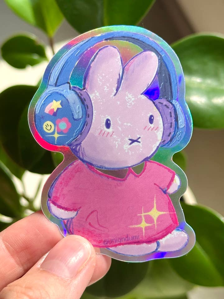 Autocollant Casque Lapin | Autocollants Y2K, Papeterie Mignonne pour la vente par Uni & Umi