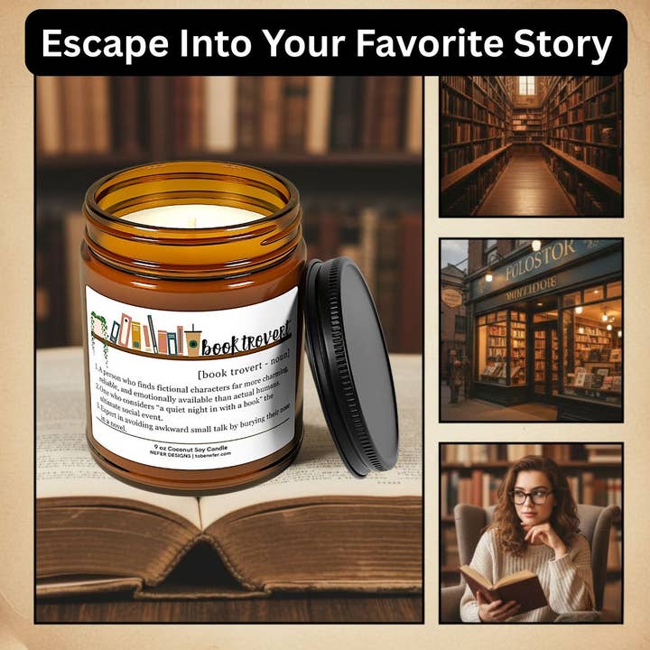 Nefer Designer Candles & Home Decor - Wholesale Jar/Filled Candle - Book Lover Gift | A Candle for Booktroverts 5