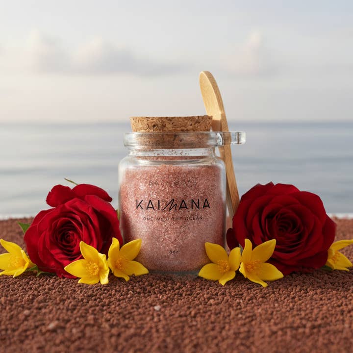 Kaimana - Wholesale Bath Salts - Amour Bath Soak – Hawaiian Sea Salt, Rose & Red Alaea Clay2