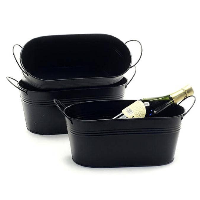 Buhi Imports – wholesale Korg – 12 tums Tin Oval Tub - Flera ytbehandlingar5