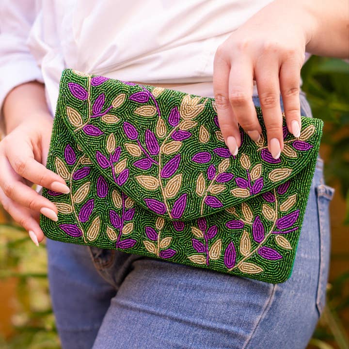 NOLA Hand Beaded Clutch Purse for wholesale by Twine and Love