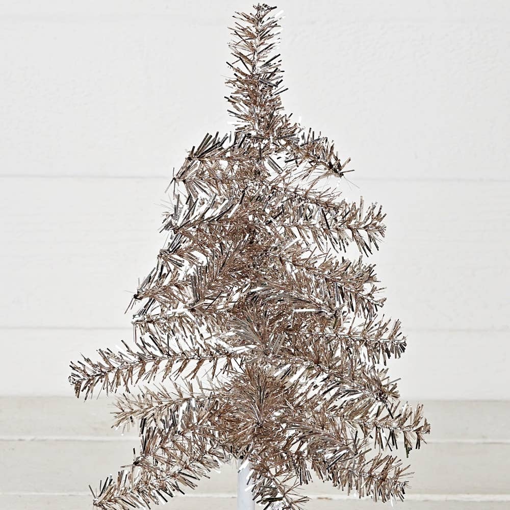 Impressive Enterprises, Inc. - Wholesale Artificial Christmas Tree - M32750-Glittered Tinsel Tree-CHAM (16inH)1