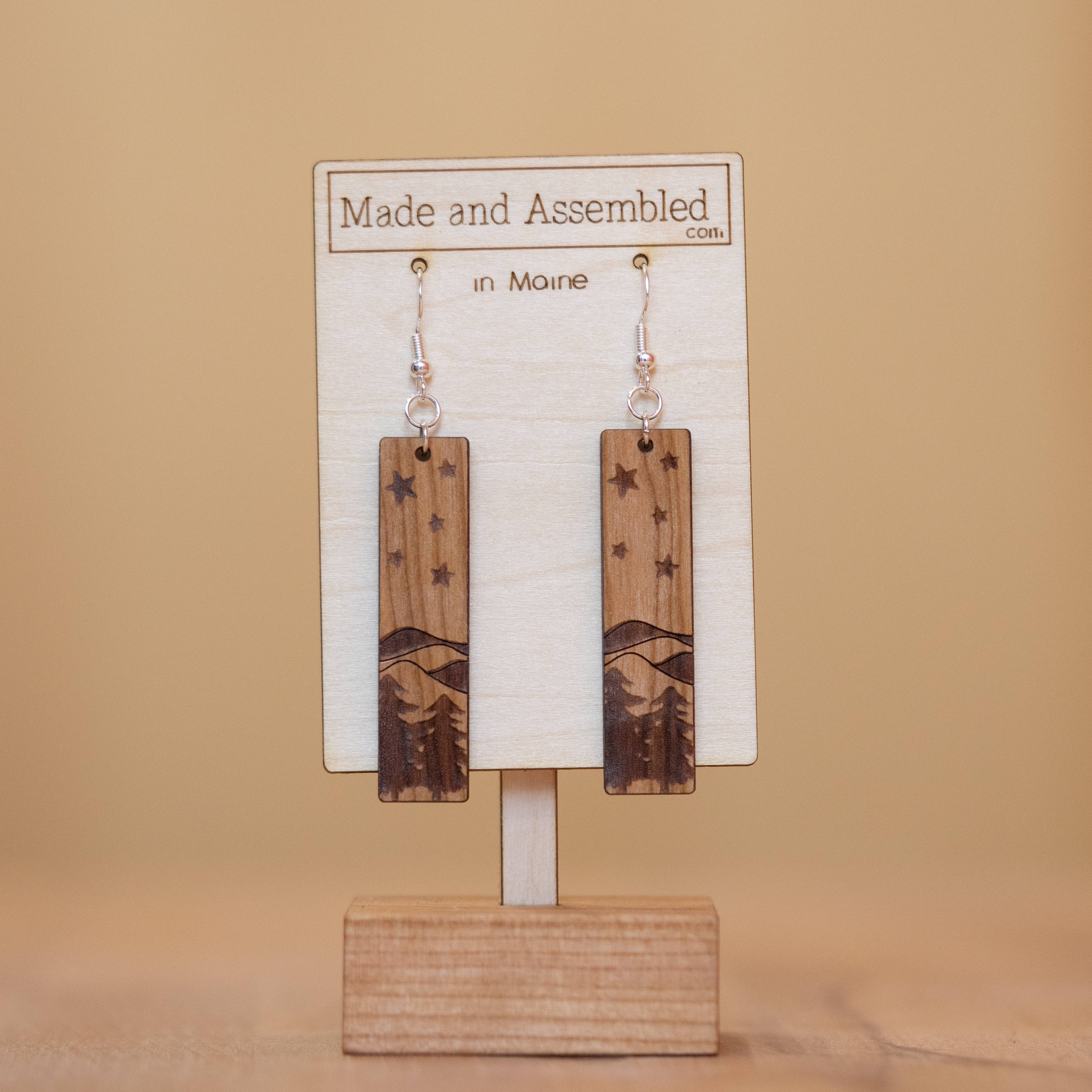 Made and Assembled - Wholesale Dangle Earrings - Wildwood Collection - Mountain Scene Rectangular  Earrings3