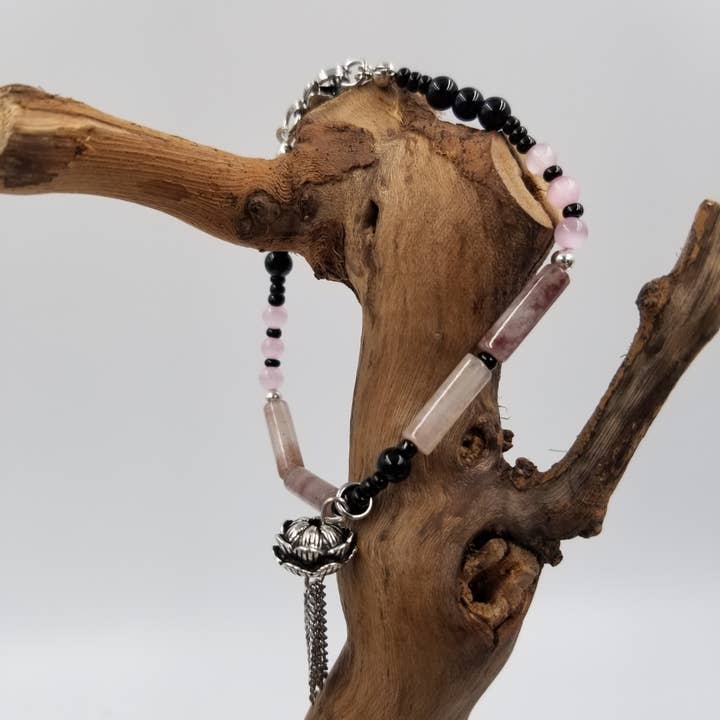 Natural Stone Pillar Lotus Chakra Bracelet for wholesale by CHAKRA JEWELRY