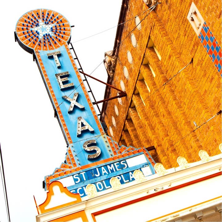De Coaster van Texas Theatre voor wholesale door South Austin Gallery