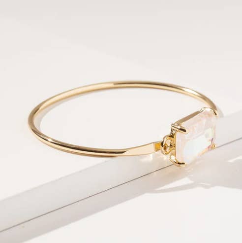 StarryNYC - Venta al por mayor Brazalete - Brazalete de metal rectangular con cristal de vidrio de alta calidad15