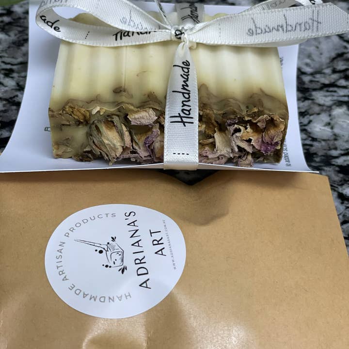 ADRIANA'S ART - HANDMADE ARTISAN PRODUCTS - Wholesale Bar Soap - Handmade Rose & Goats Milk Soap With Brazilian Purple Clay6