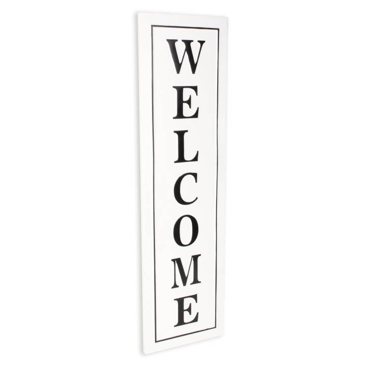Cheungs Home Decor - Wholesale Sign - Callo White Vertical "Welcome" Sign2
