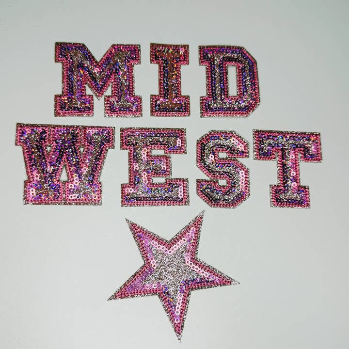 TEELUX - Wholesale Patch - 2" Glitter Sequin Letters - Embroidered Hat Patch2