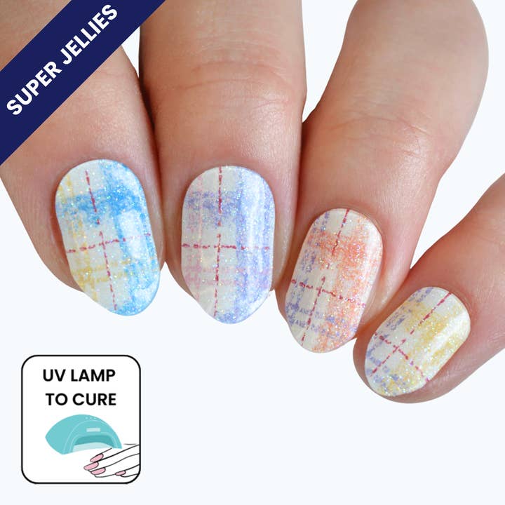 Plaid Super Jellies DIY Semi Cured Gel Nail Wrap and other Purchase Wholesale fresh egg. Free Returns & Net 60 Terms on Faire trending on Faire.