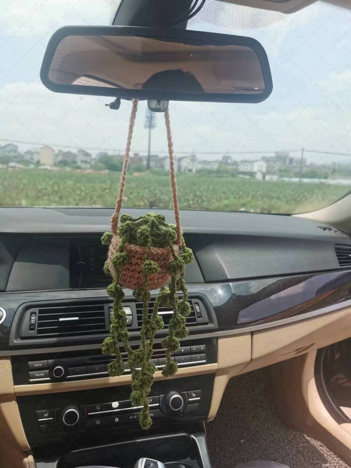 TOMOPOD LLC - Wholesale Car Decorative Charm - Unisex - Crochet Succulent Plant Car Hanging Ornament, Home Decor2