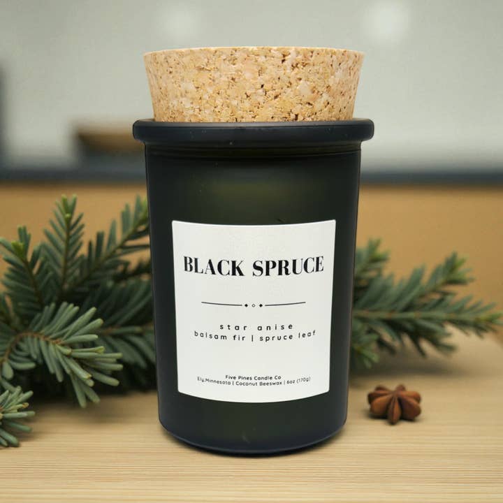 Black Spruce for wholesale by Five Pines Candle Co