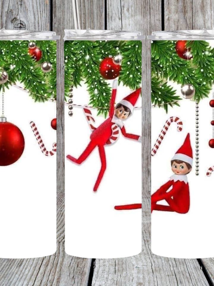 Elf on the shelf tumbler for wholesale by Eclectic Wallflower Boutique