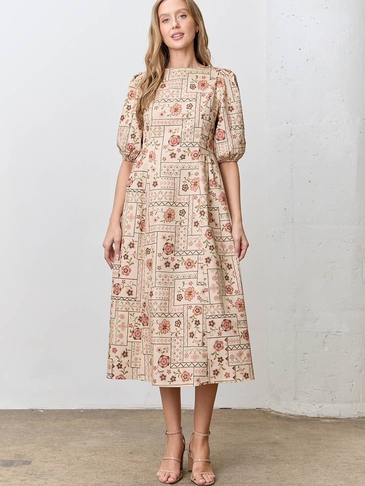 KRUISSTEEK DENIM MIDI JURK voor wholesale door Polagram by Wellmade USA