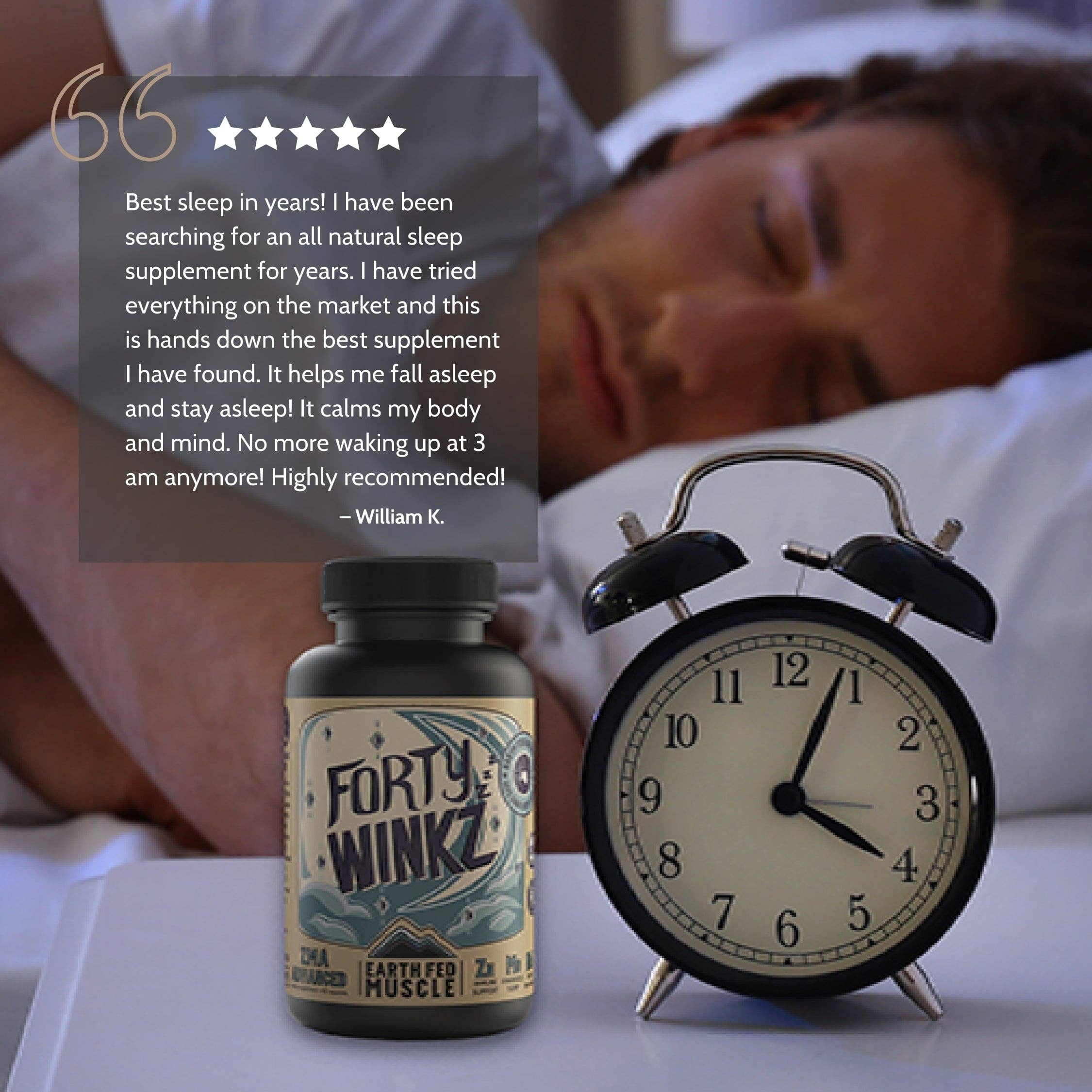 Earth Fed Muscle - Wholesale Oral Supplement/Vitamin - Forty Winkz ZMA Sleep Support with Zinc & Magnesium2
