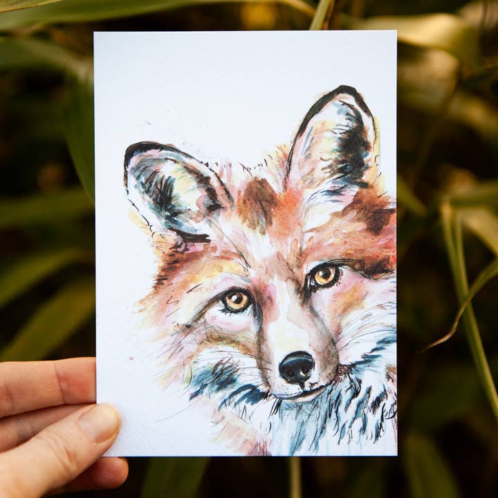 Kate Moby - Wholesale Postcard - Inky Fox Luxury Textured Postcards2