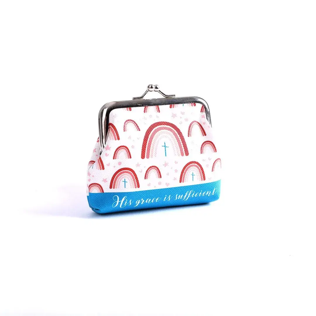 Swanson Christian Products - Wholesale Coin Purse - Women's - Coin Purse - His Grace Is Sufficient Rainbows3