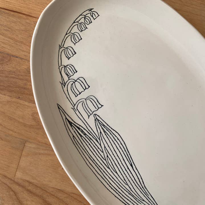 CSF Ceramics - Wholesale Platter - Oval Platter: Lily of the Valley1