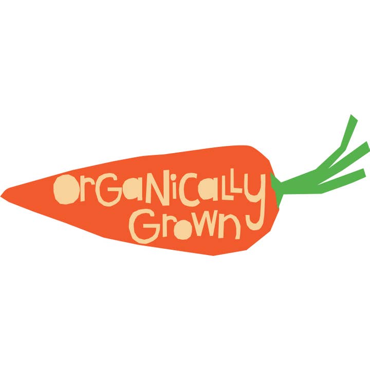 Organically Grown Carrot Sticker for wholesale by Glad Dog Cards