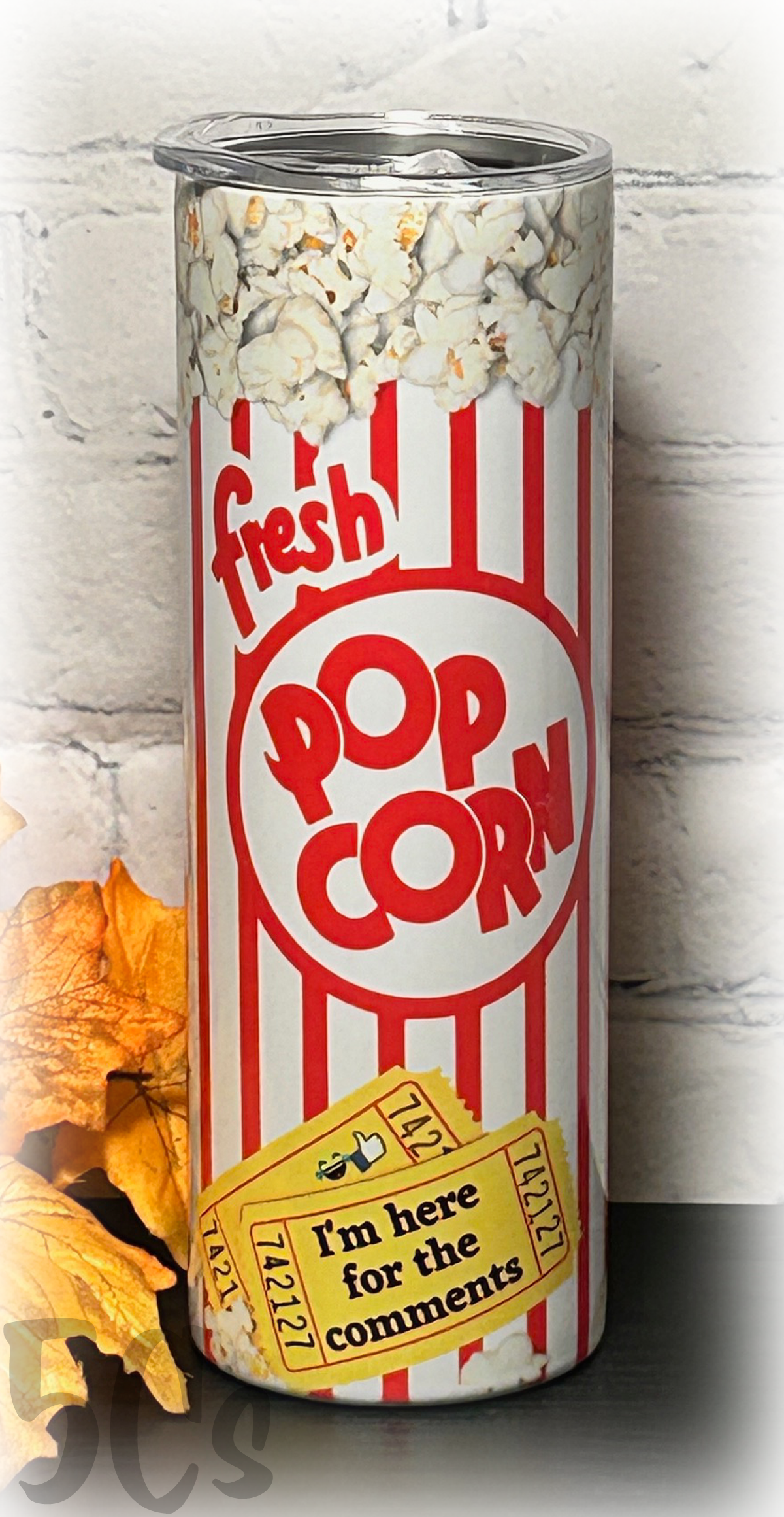 5C's Wholesale - Wholesale Insulated Mug/Tumbler - I'm Here For The Comments Popcorn Tumbler1