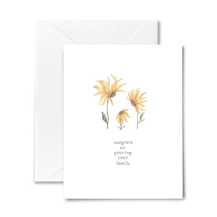 Carte pour bébé - Growing Family Flowers pour la vente par Me and Mary Shop