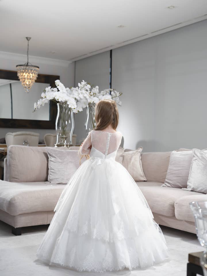 ivory Flower Girl Communion Dress - Occasional Wear for wholesale on Faire1