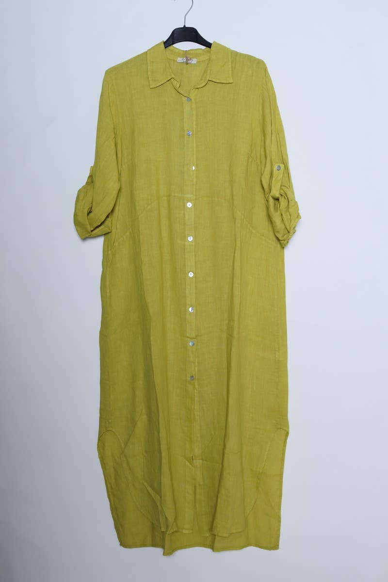 LÉA & LUC - Wholesale Dress - Women's - Long shirt dresses in 100% Linen REF. 148411