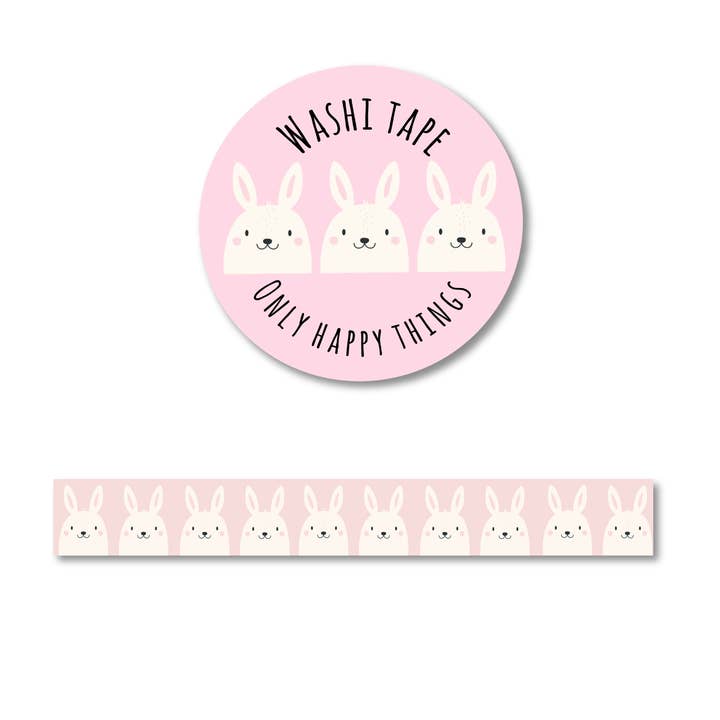 Washi tape konijn roze for wholesale by Only Happy Things Stationery