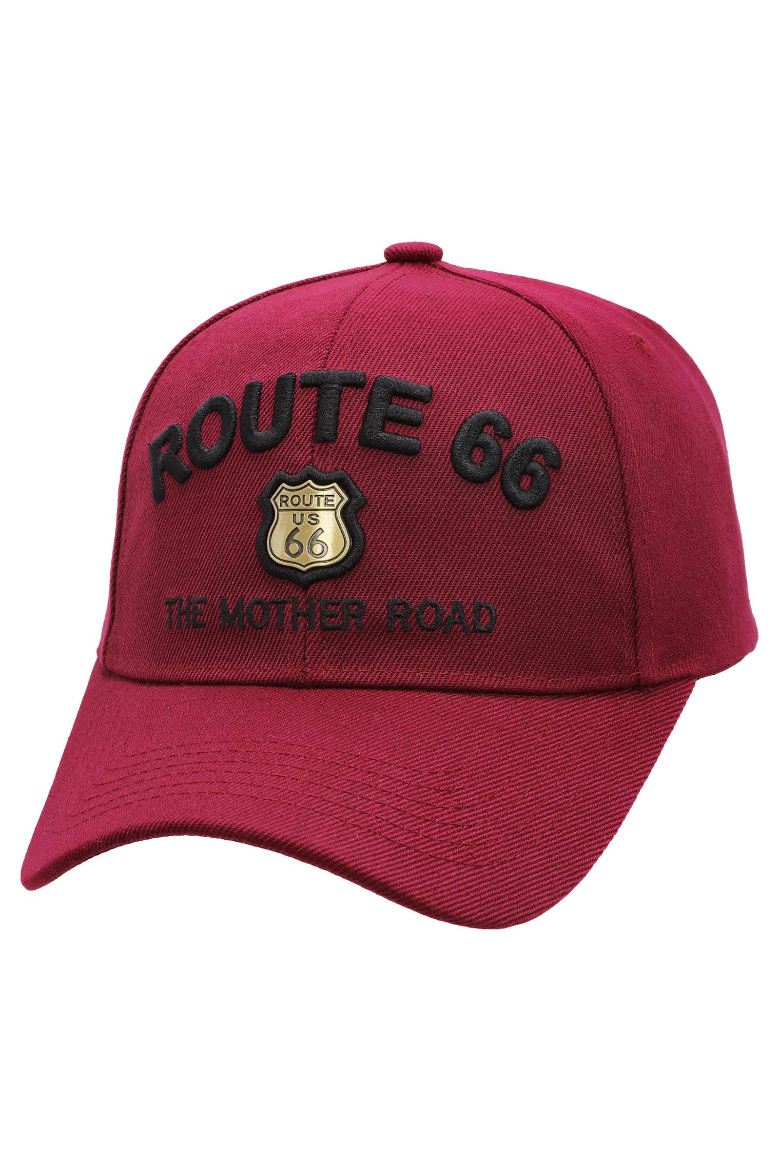 Cap Zone - Wholesale Baseball Cap - Women's - Route 66 Emblem The Mother Road Logo Baseball Cap0