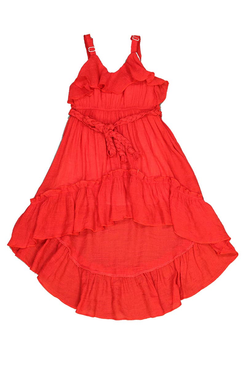 SISSYMINI - Vente Robe – enfant - Robe Hi-Lo en mousseline de coton doux BEACH BEAUTY à volants | LL3010