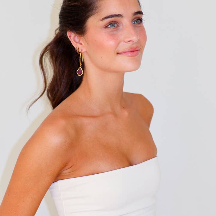 Woonder - Wholesale Dangle Earrings - Alma Burgundy Earrings2