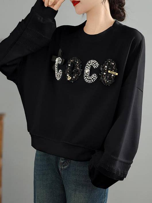 Whisper Mint - Wholesale Sweatshirt – Women's - High-End Chic Loose Short Space Cotton Sweatshirt 7