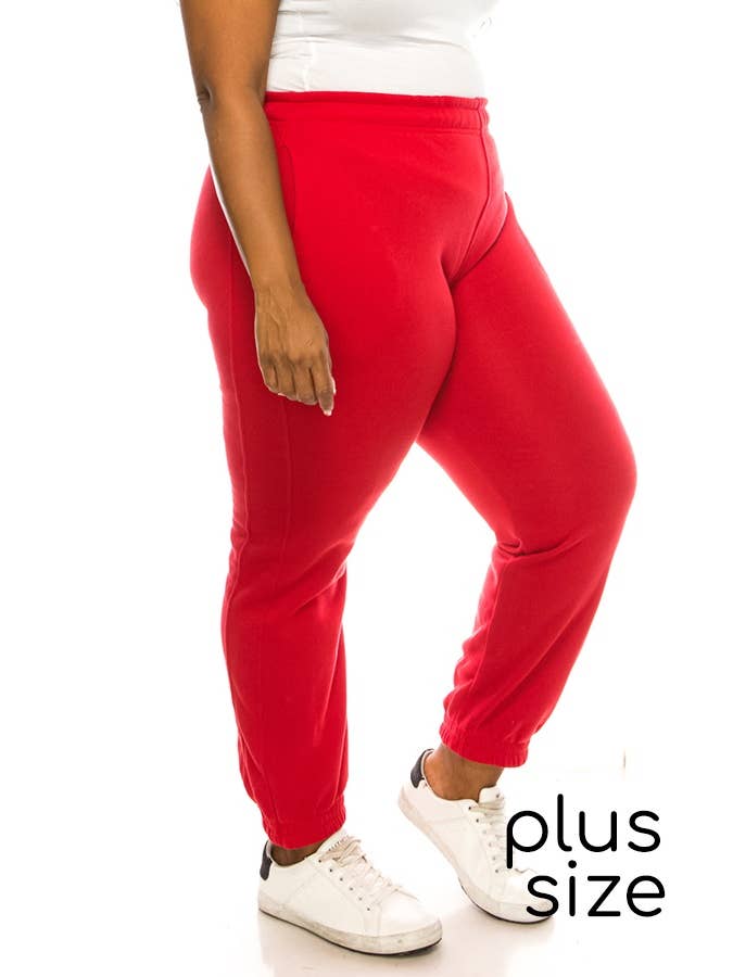 Pantaloni da jogging in morbido pile taglie forti per la vendita all'ingrosso da parte di Lime All the Time