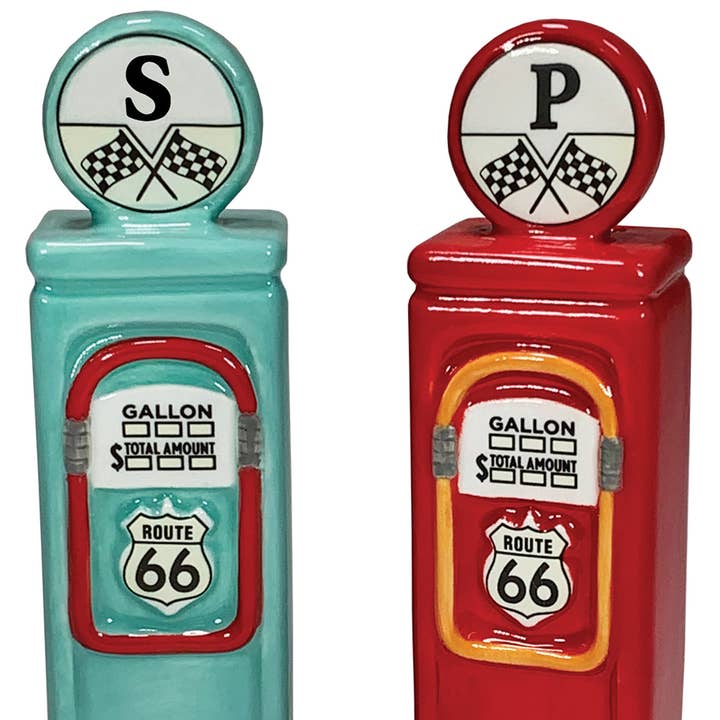 Streamline - Wholesale Salt & Pepper Shaker Set - Road Trip Gas Pumps S& P Set